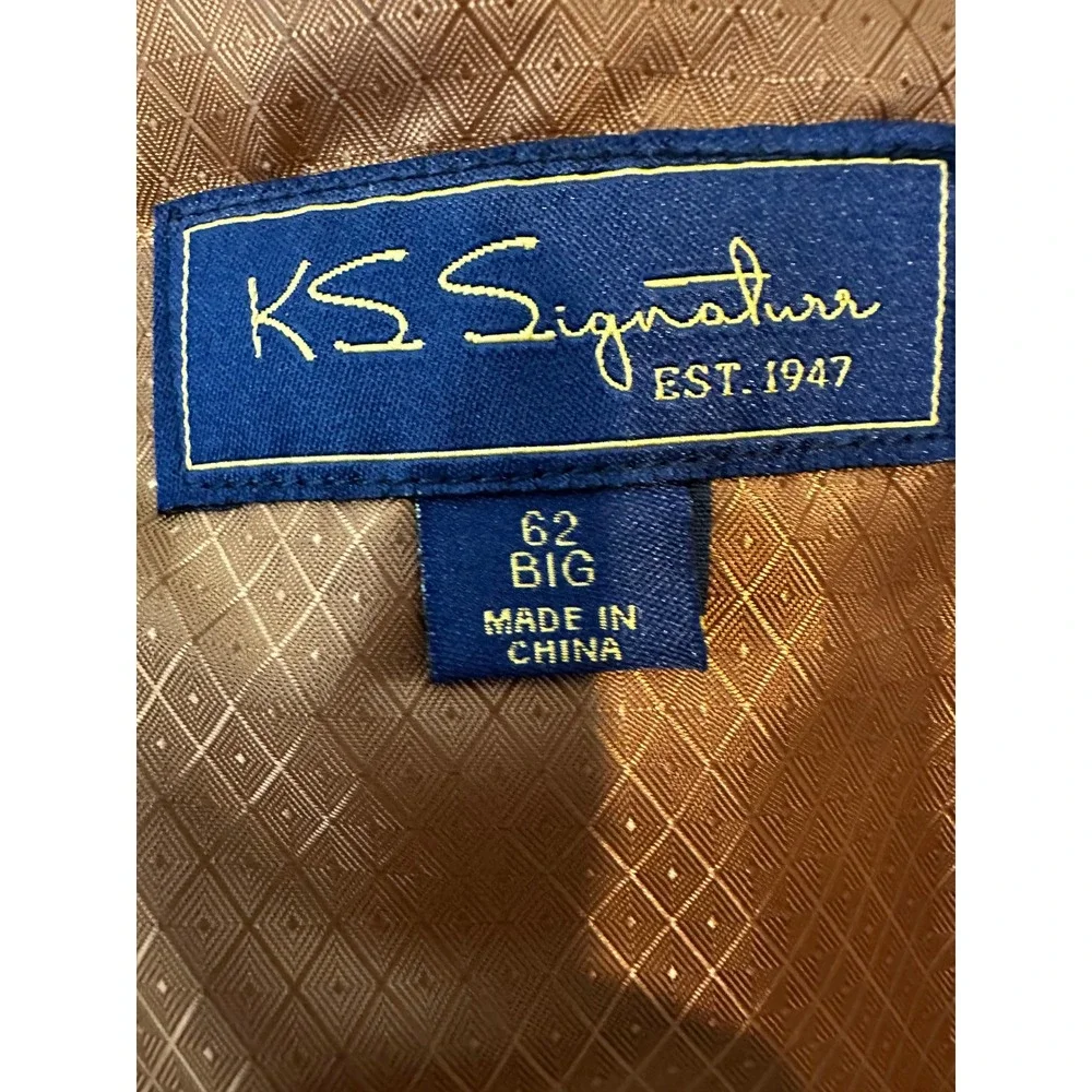 KS Signature Blazer Mens 62 Big Camel Brown Faux Suede Sport Coat 63-0754-0